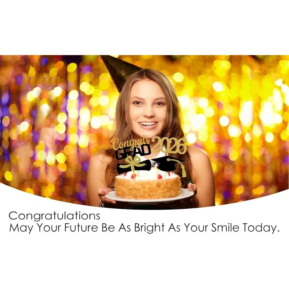 2026 Graduation Cupcake Toppers, 48 PCS Food/Appetizer Picks For